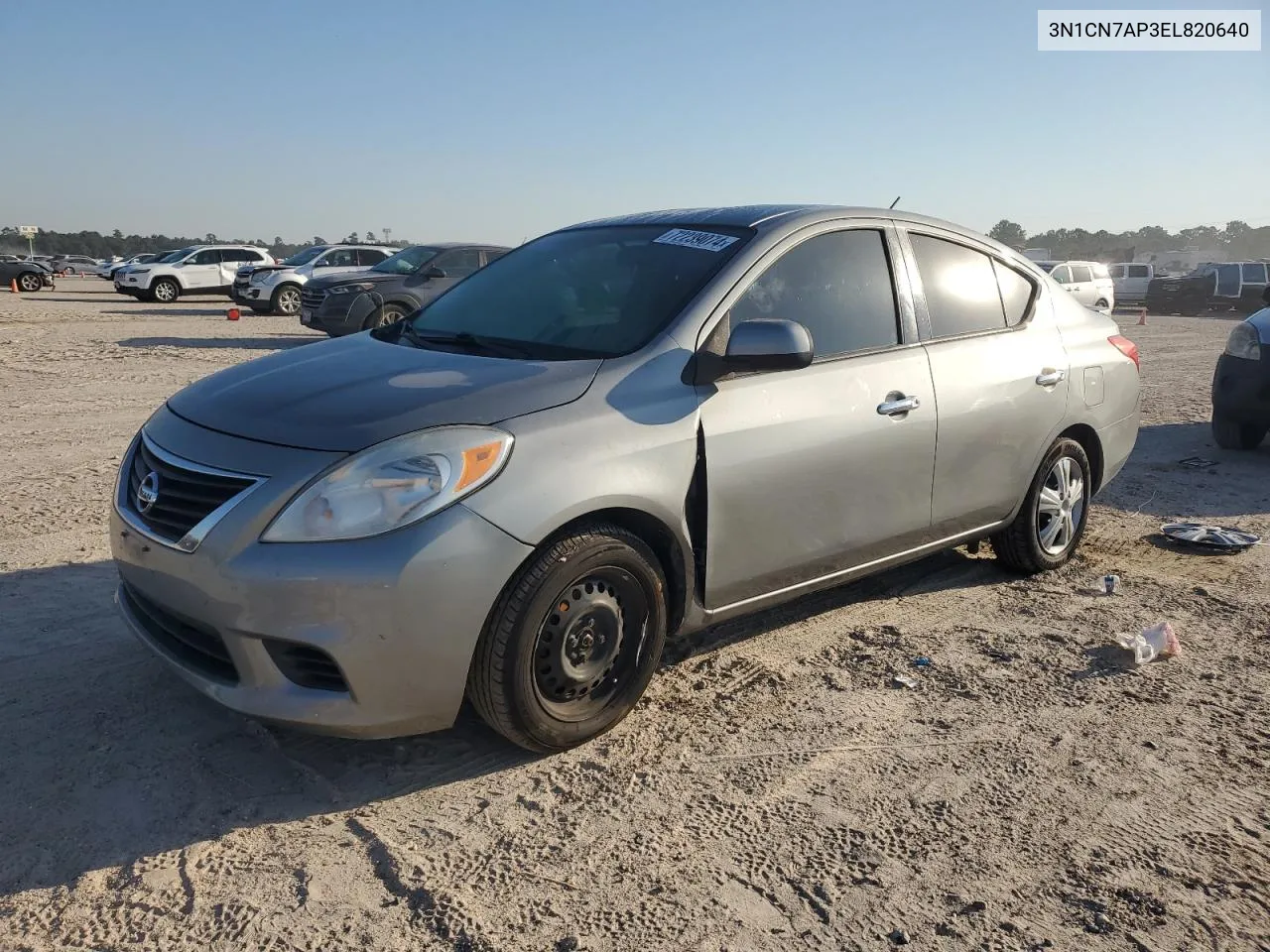 2014 Nissan Versa S VIN: 3N1CN7AP3EL820640 Lot: 72239074