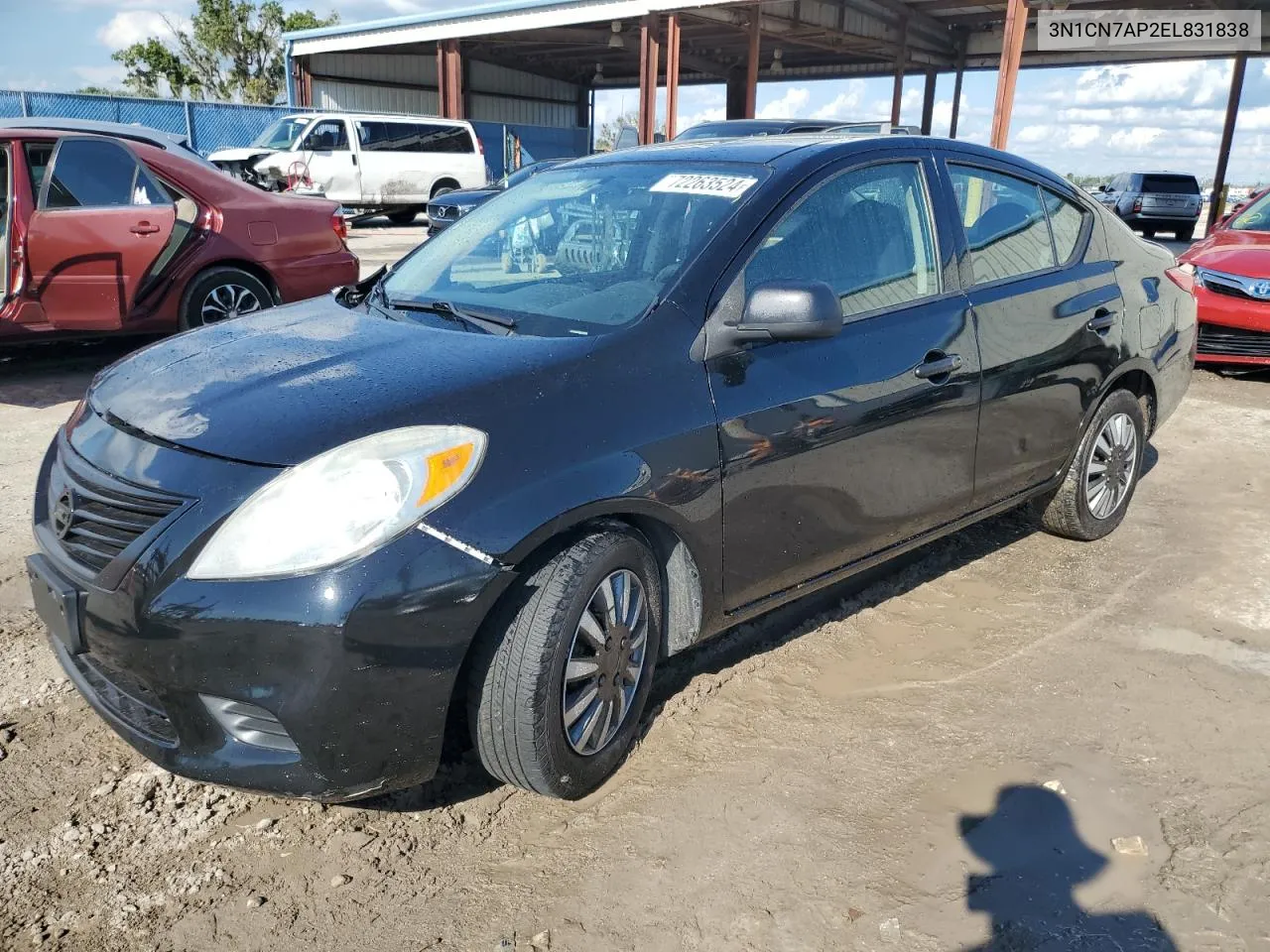 2014 Nissan Versa S VIN: 3N1CN7AP2EL831838 Lot: 72263524