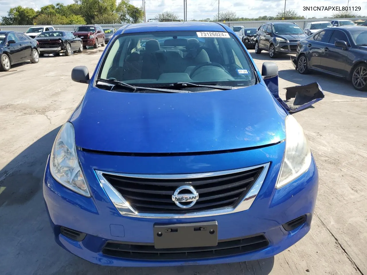 2014 Nissan Versa S VIN: 3N1CN7APXEL801129 Lot: 73126024