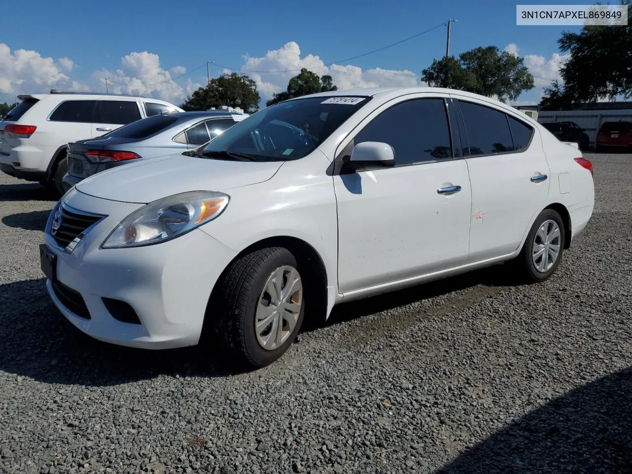 2014 Nissan Versa S VIN: 3N1CN7APXEL869849 Lot: 73781414