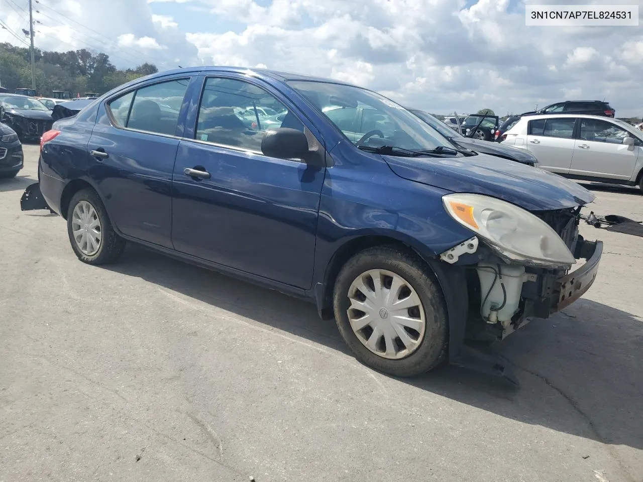 2014 Nissan Versa S VIN: 3N1CN7AP7EL824531 Lot: 74002834