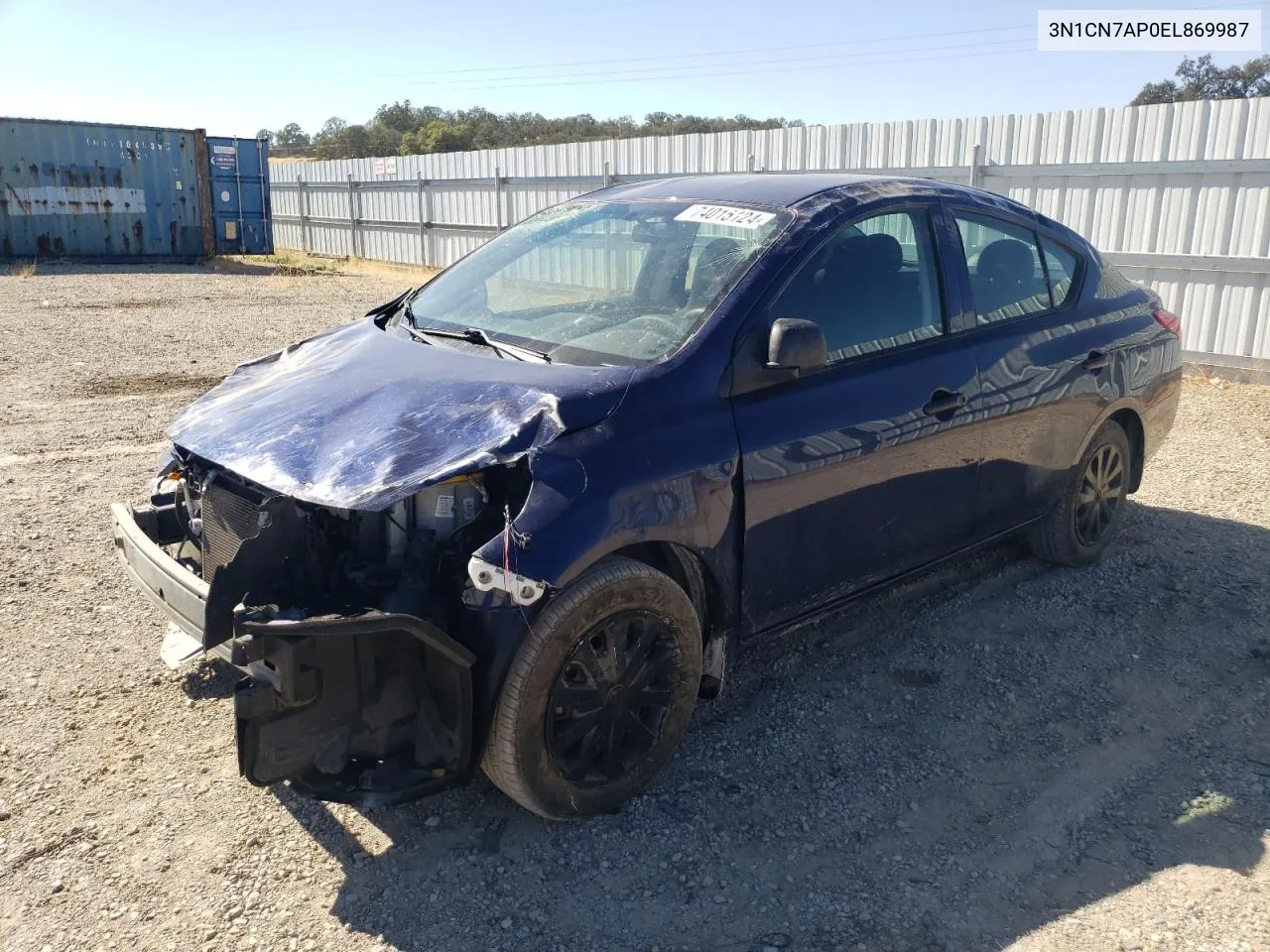 3N1CN7AP0EL869987 2014 Nissan Versa S