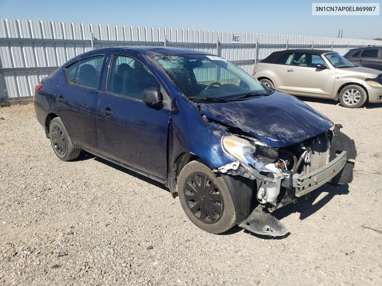 2014 Nissan Versa S VIN: 3N1CN7AP0EL869987 Lot: 74015124