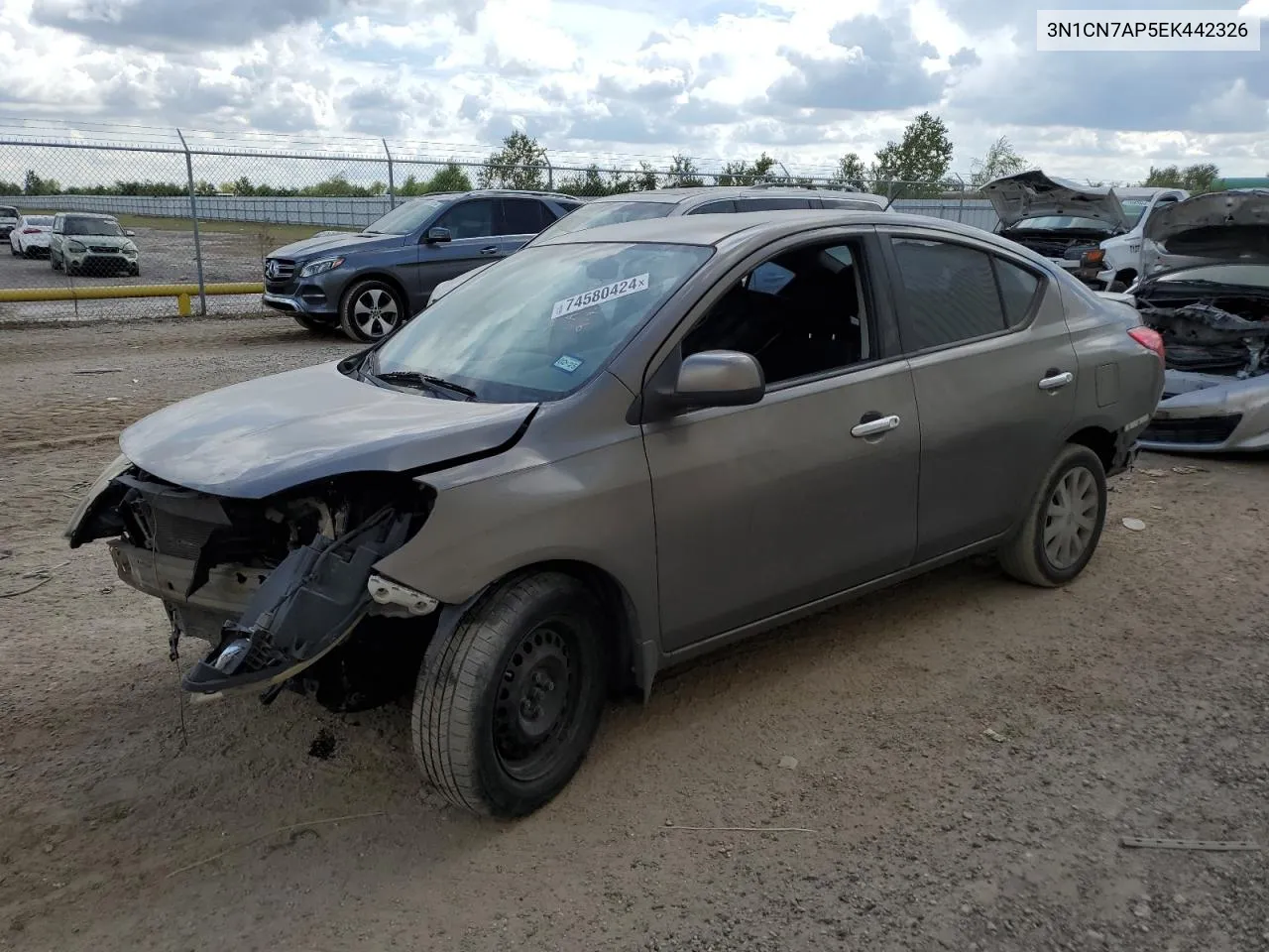 2014 Nissan Versa S VIN: 3N1CN7AP5EK442326 Lot: 74580424