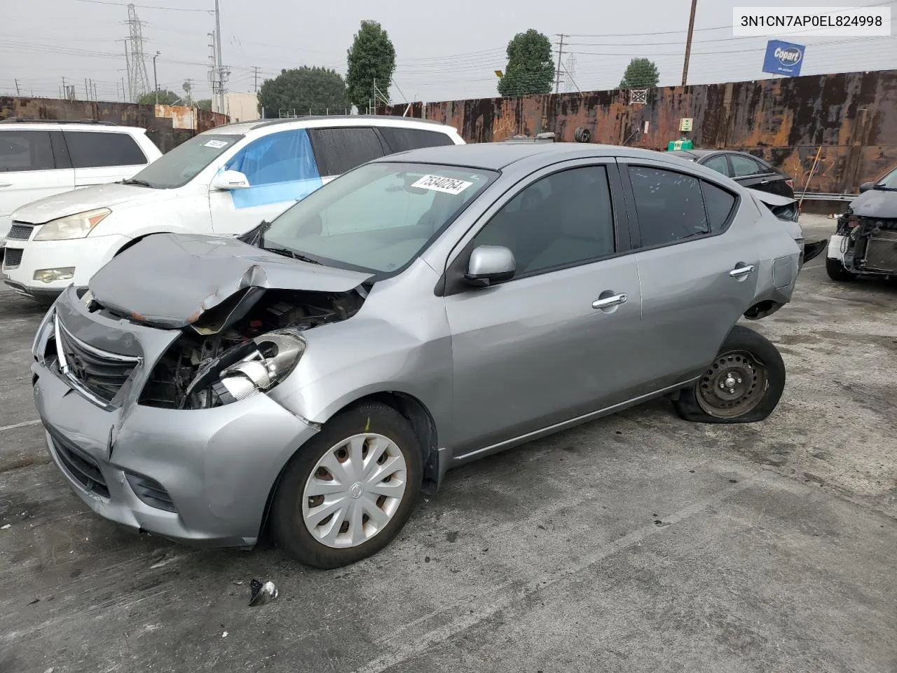 2014 Nissan Versa S VIN: 3N1CN7AP0EL824998 Lot: 75340264