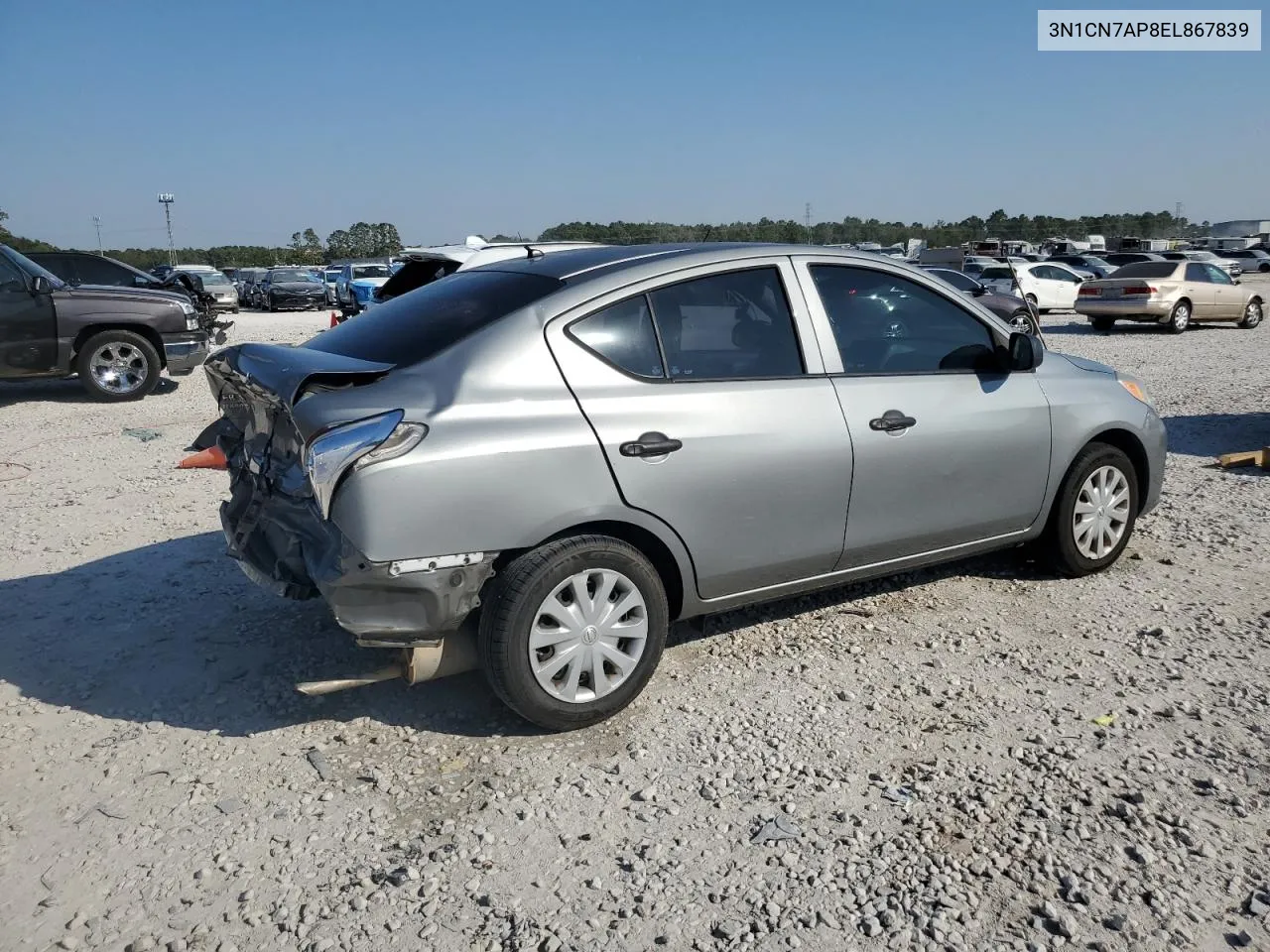 2014 Nissan Versa S VIN: 3N1CN7AP8EL867839 Lot: 75446574