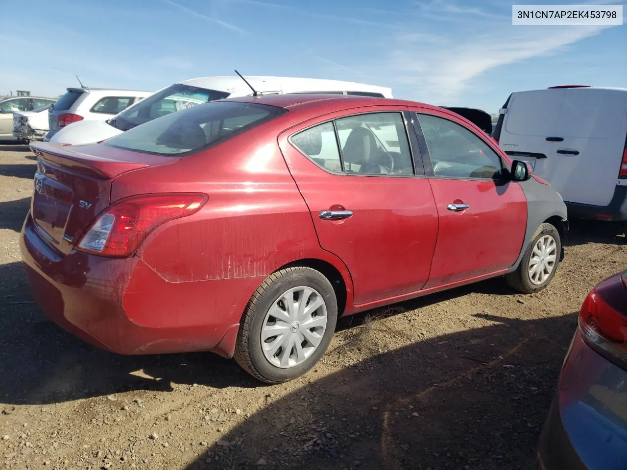 2014 Nissan Versa S VIN: 3N1CN7AP2EK453798 Lot: 75767864