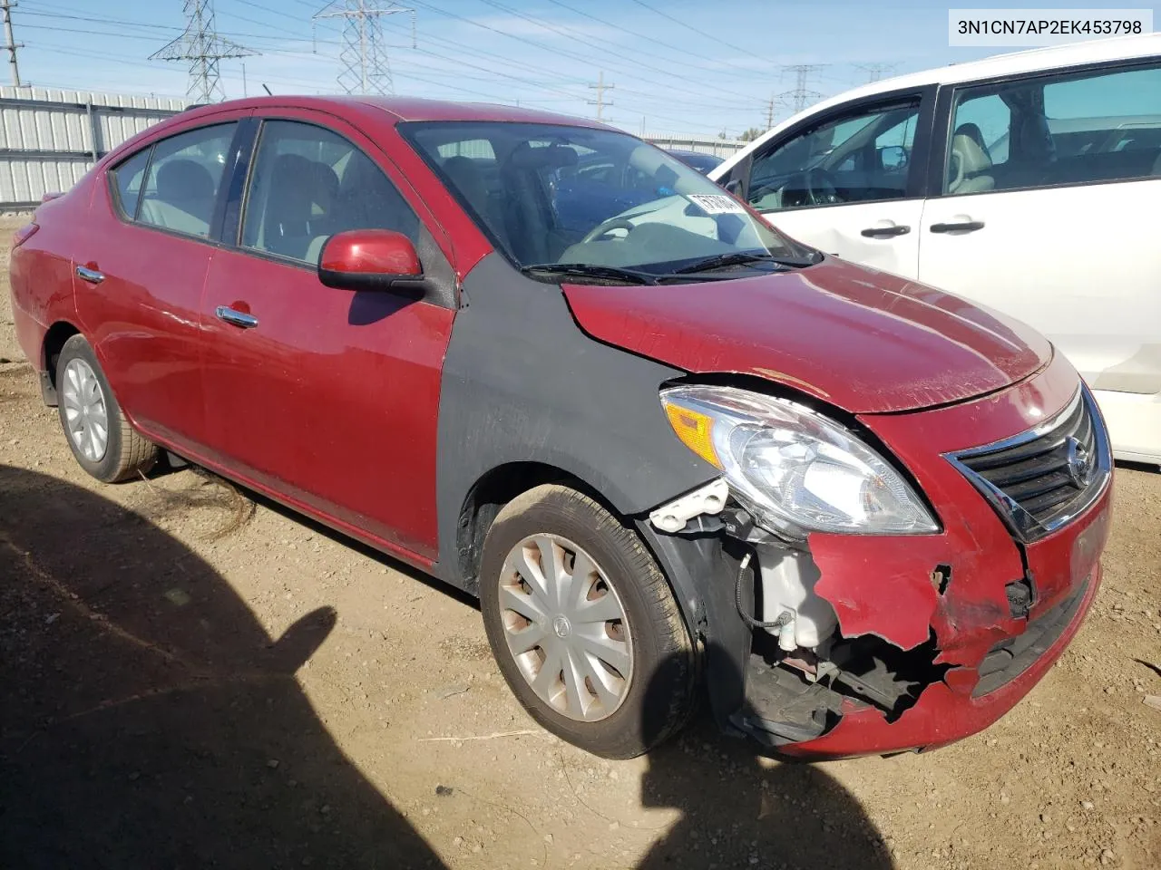 2014 Nissan Versa S VIN: 3N1CN7AP2EK453798 Lot: 75767864