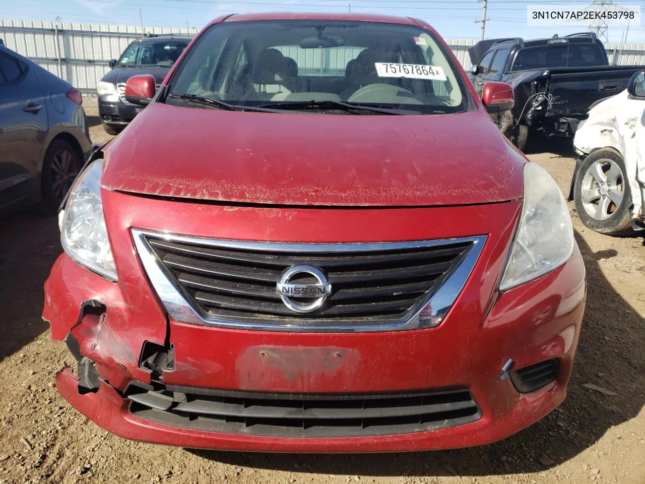 2014 Nissan Versa S VIN: 3N1CN7AP2EK453798 Lot: 75767864