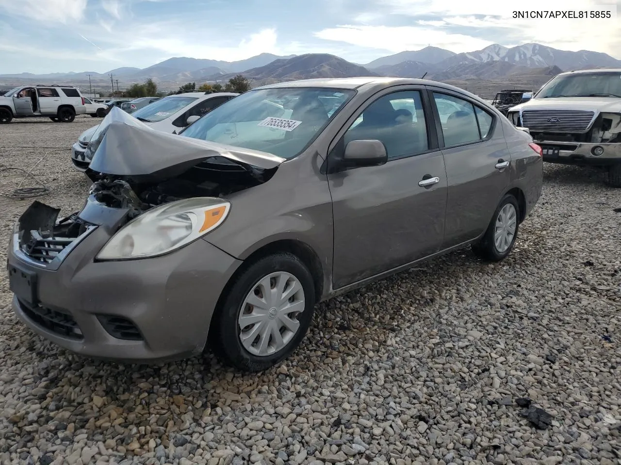 2014 Nissan Versa S VIN: 3N1CN7APXEL815855 Lot: 76535354