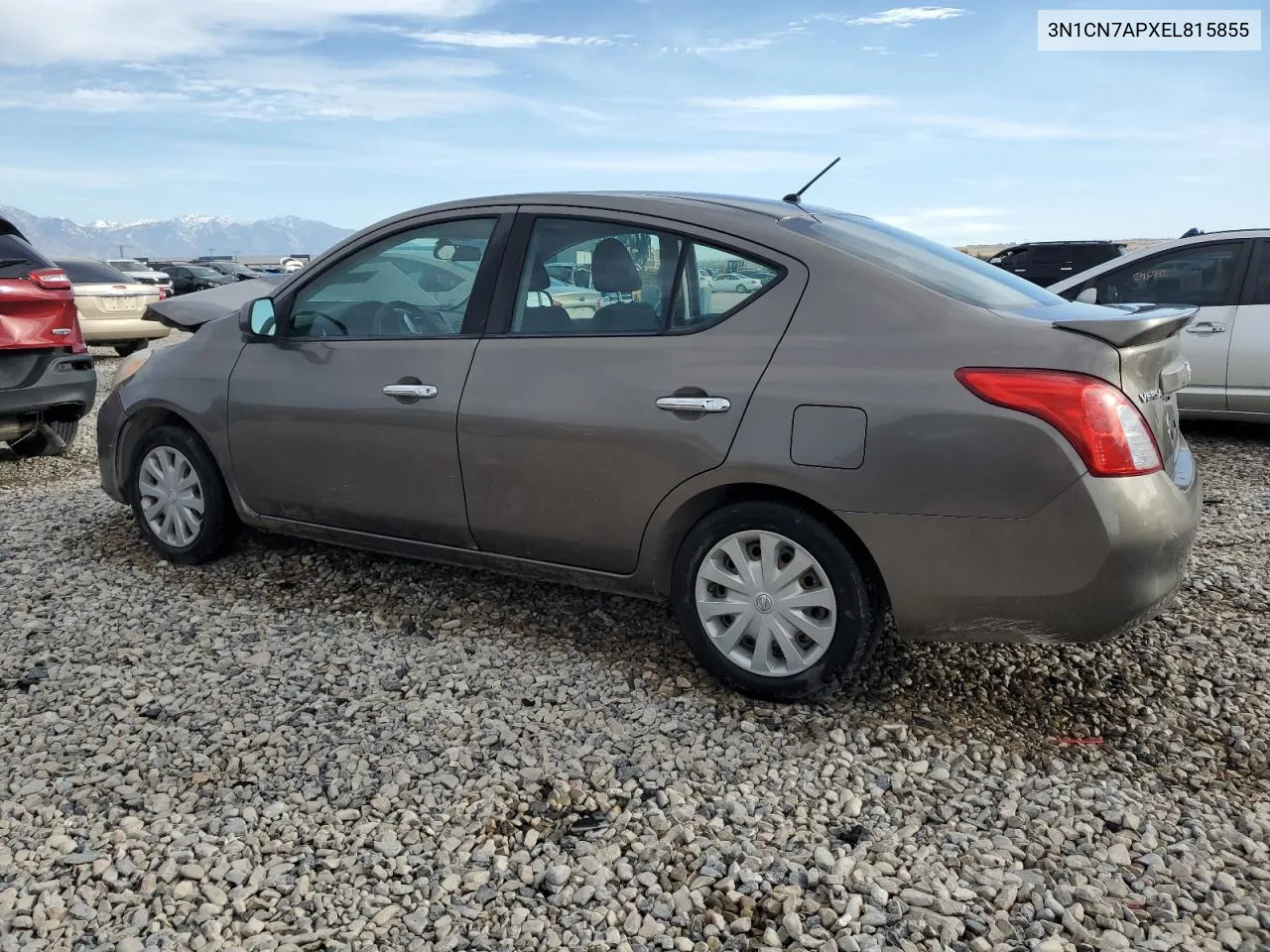 2014 Nissan Versa S VIN: 3N1CN7APXEL815855 Lot: 76535354