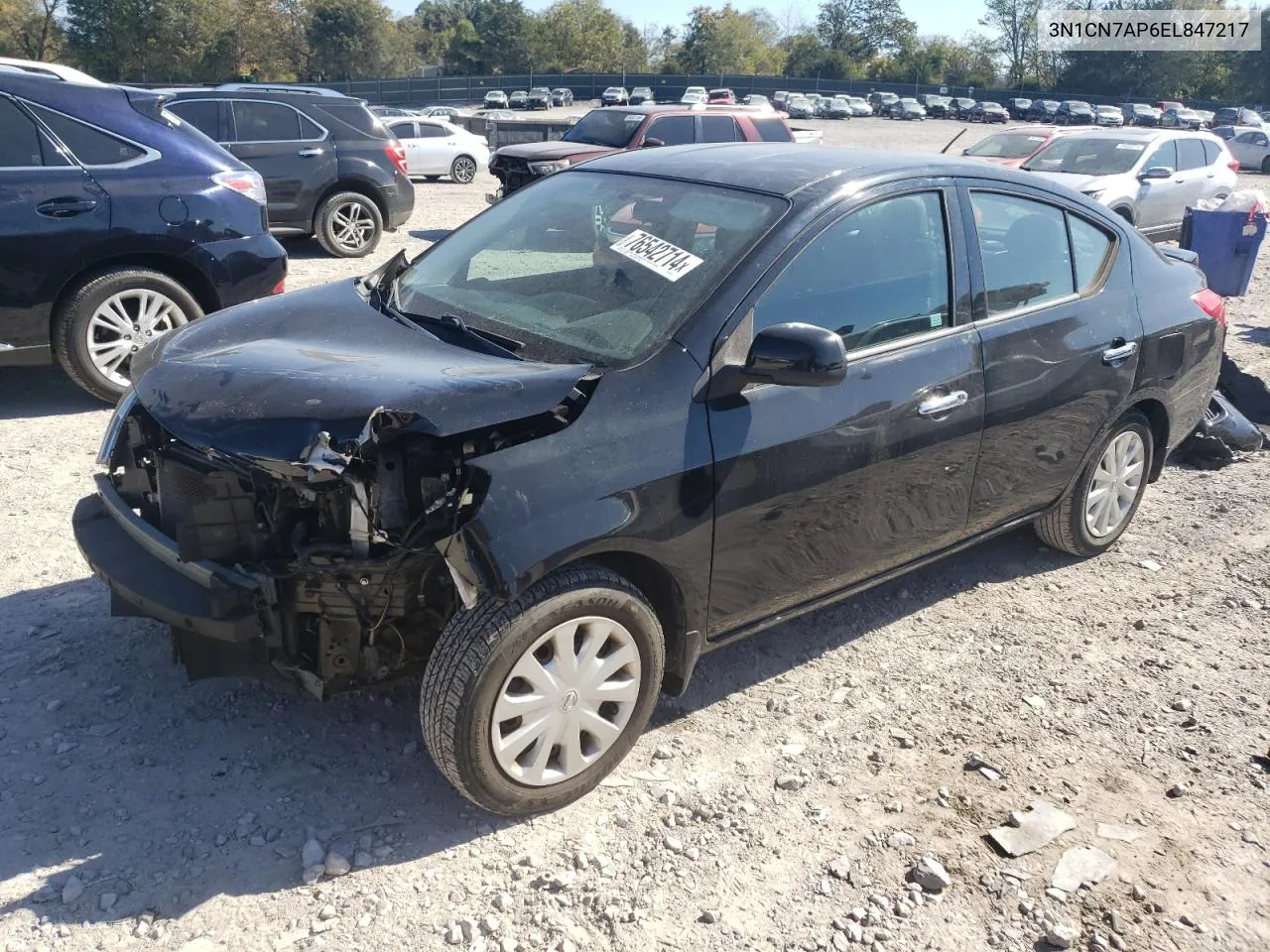 2014 Nissan Versa S VIN: 3N1CN7AP6EL847217 Lot: 76542714