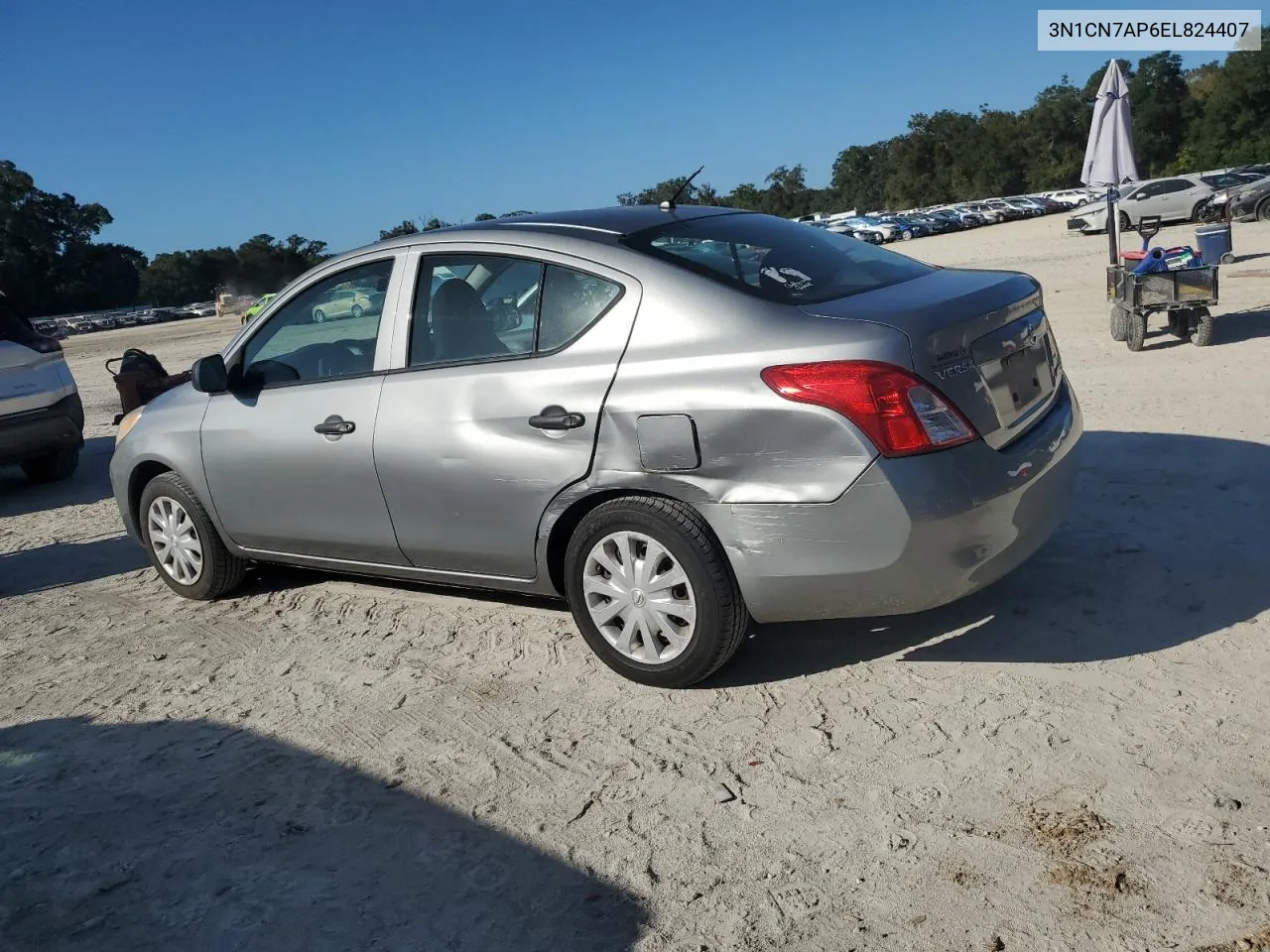 2014 Nissan Versa S VIN: 3N1CN7AP6EL824407 Lot: 76680854