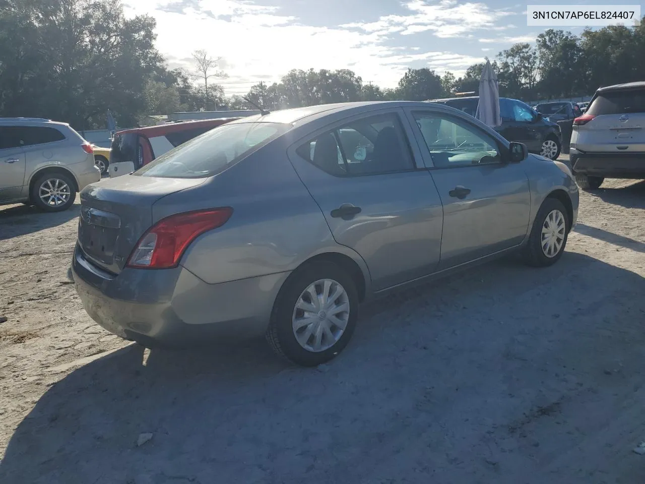 2014 Nissan Versa S VIN: 3N1CN7AP6EL824407 Lot: 76680854