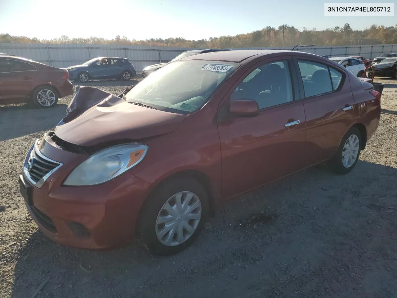 2014 Nissan Versa S VIN: 3N1CN7AP4EL805712 Lot: 77748964