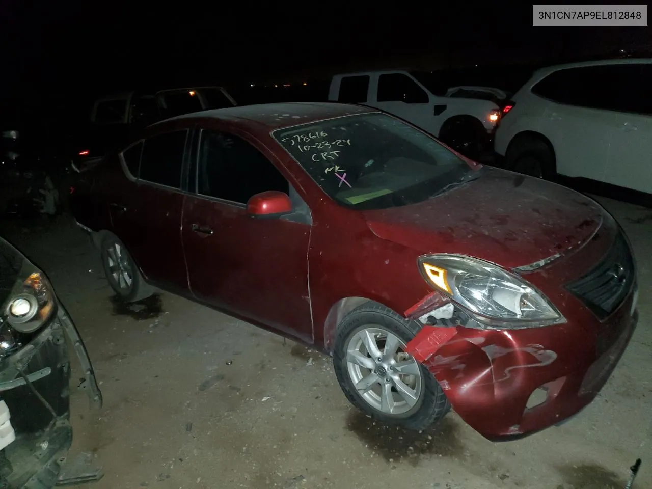 2014 Nissan Versa S VIN: 3N1CN7AP9EL812848 Lot: 78407544