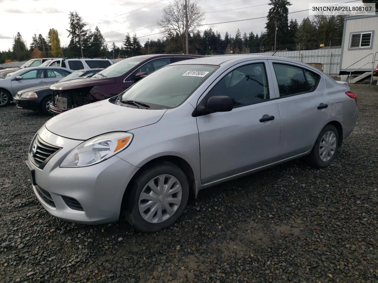 2014 Nissan Versa S VIN: 3N1CN7AP2EL808107 Lot: 80197604