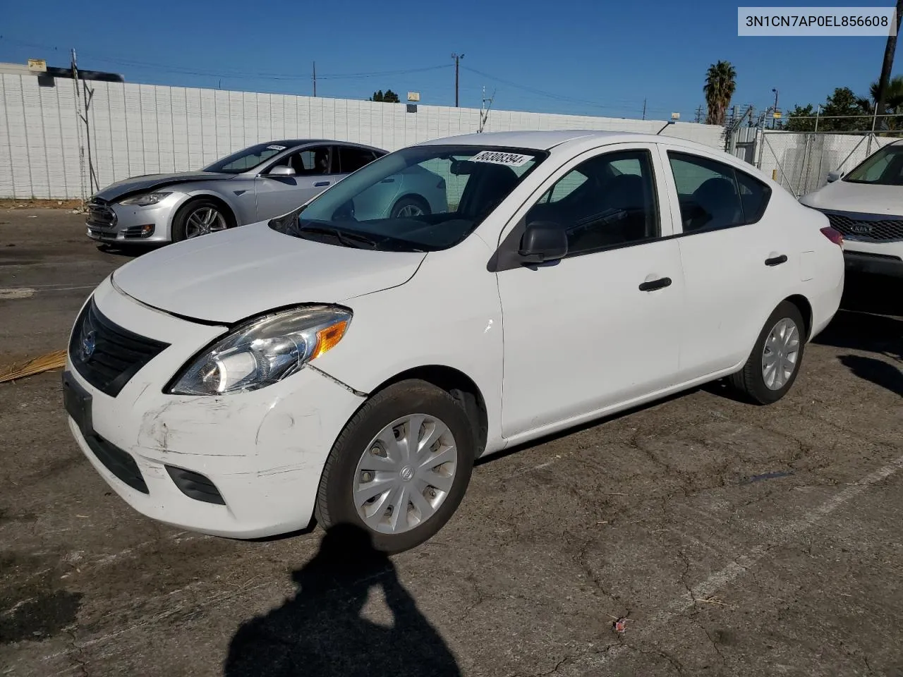 2014 Nissan Versa S VIN: 3N1CN7AP0EL856608 Lot: 80308394