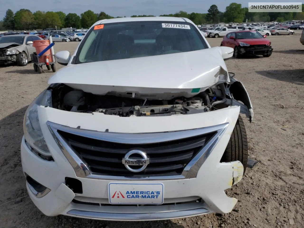 2015 Nissan Versa S VIN: 3N1CN7AP0FL800945 Lot: 50177434