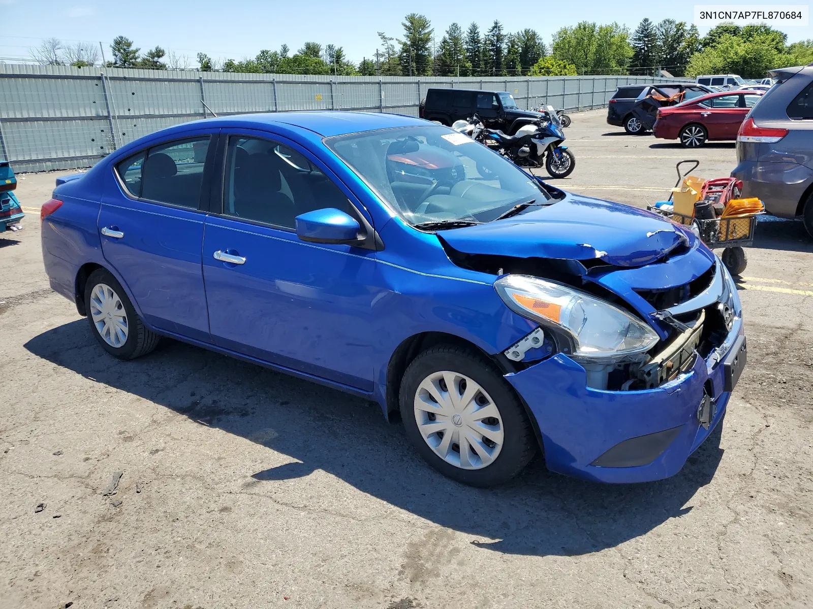 2015 Nissan Versa S VIN: 3N1CN7AP7FL870684 Lot: 60373714