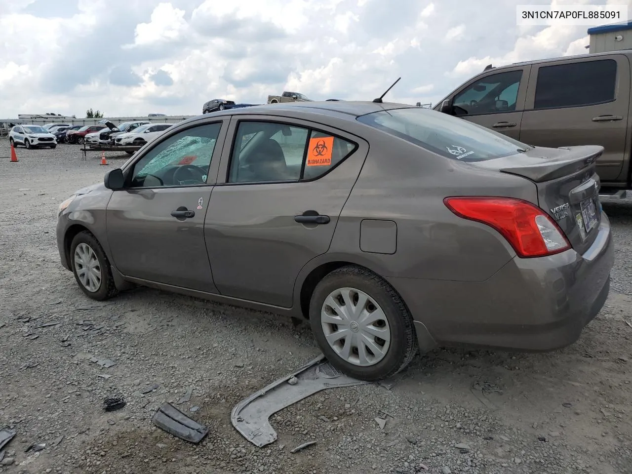 2015 Nissan Versa S VIN: 3N1CN7AP0FL885091 Lot: 64041124