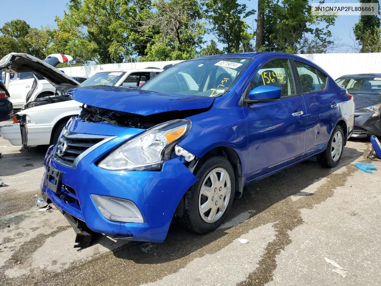 2015 Nissan Versa S VIN: 3N1CN7AP2FL806861 Lot: 65719014