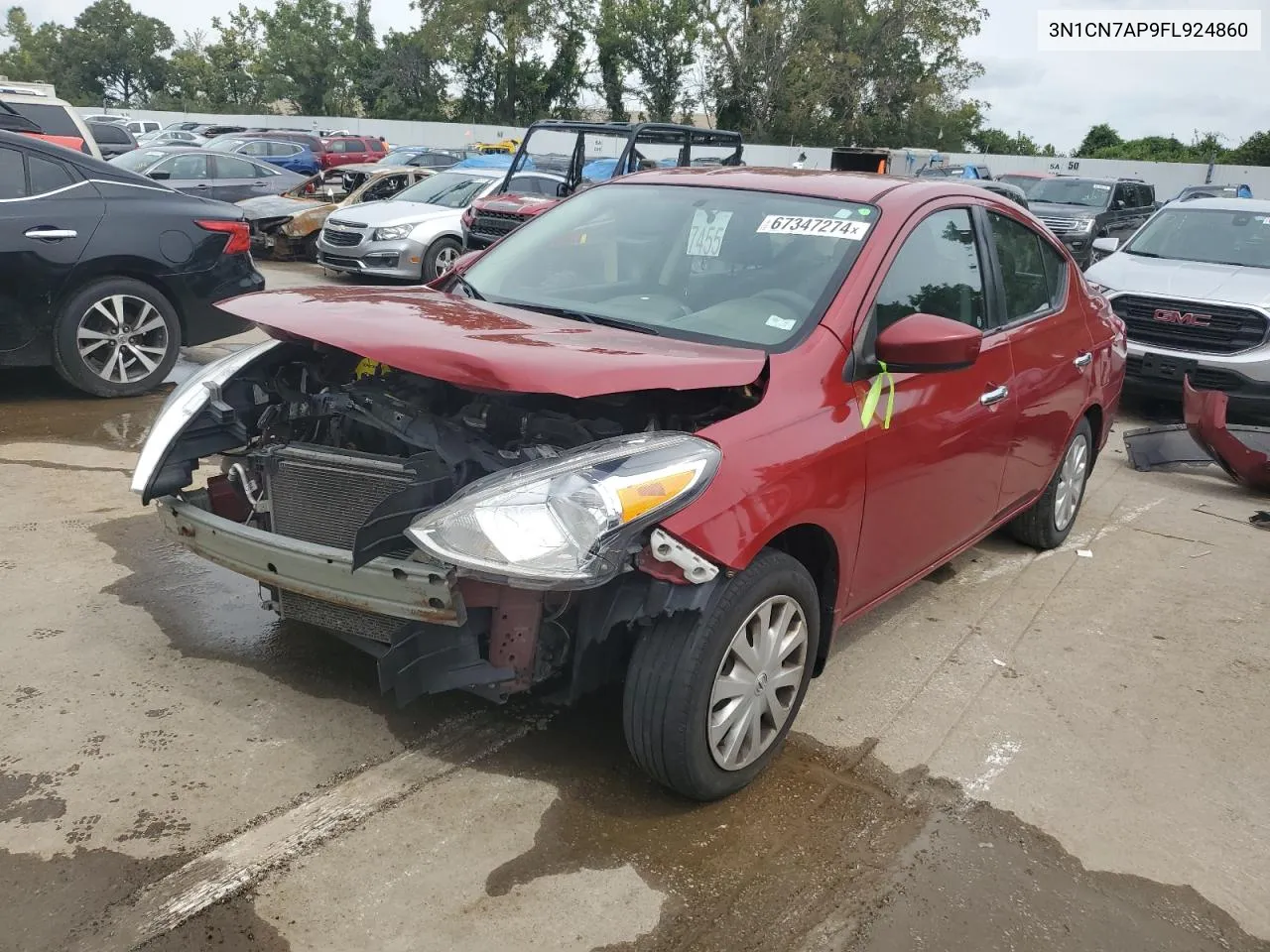 2015 Nissan Versa S VIN: 3N1CN7AP9FL924860 Lot: 67347274