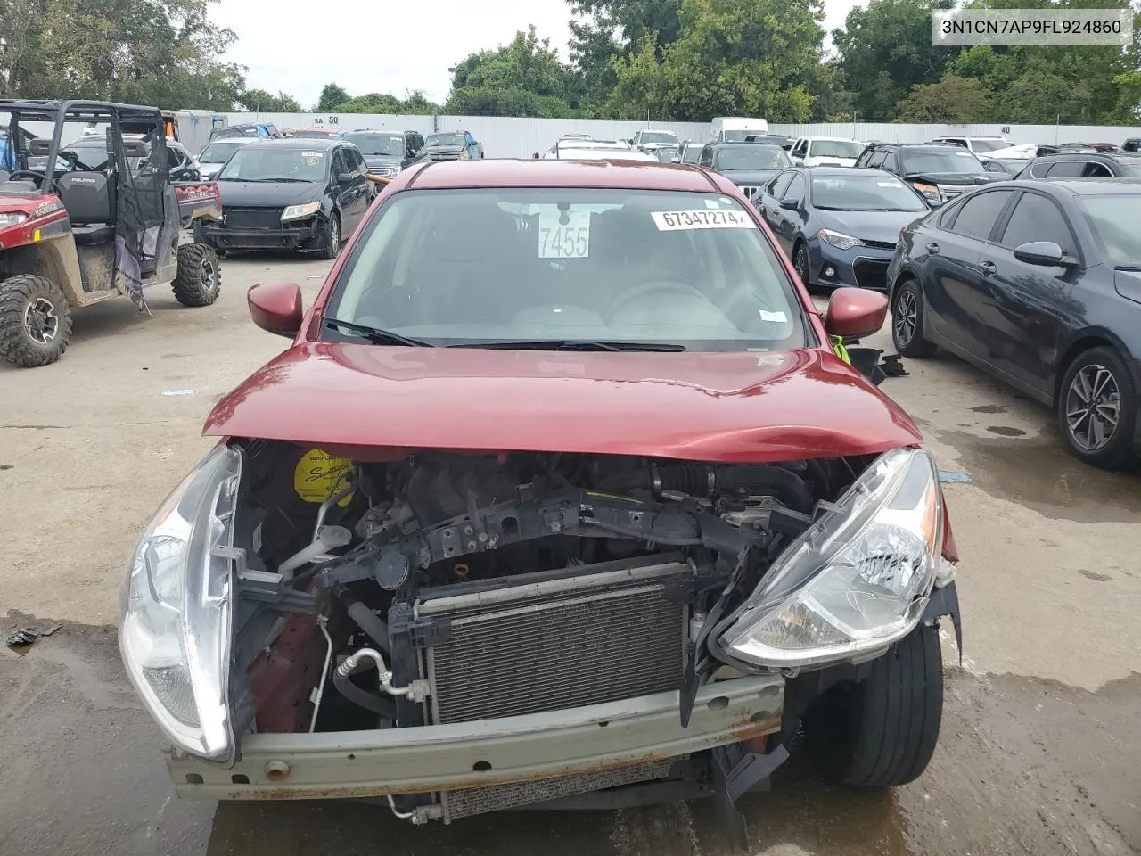 2015 Nissan Versa S VIN: 3N1CN7AP9FL924860 Lot: 67347274