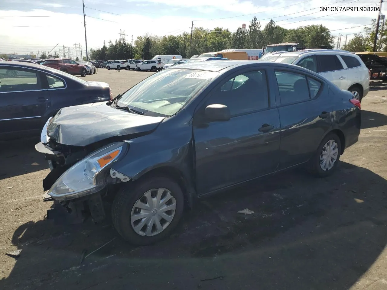 2015 Nissan Versa S VIN: 3N1CN7AP9FL908206 Lot: 69716764