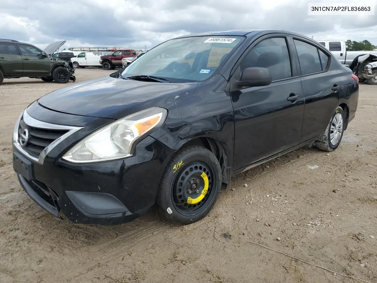 2015 Nissan Versa S VIN: 3N1CN7AP2FL836863 Lot: 69861524