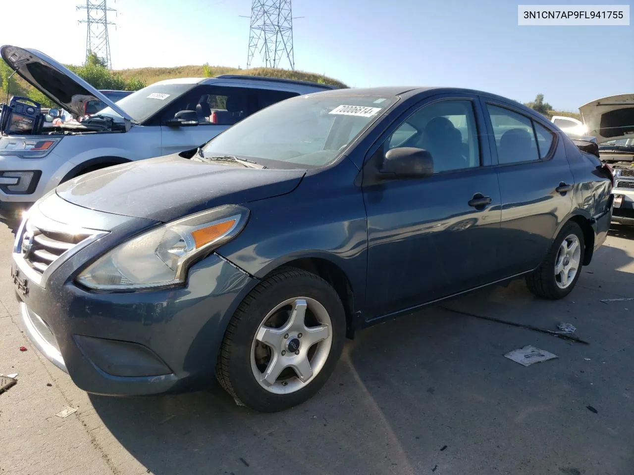 2015 Nissan Versa S VIN: 3N1CN7AP9FL941755 Lot: 70006614