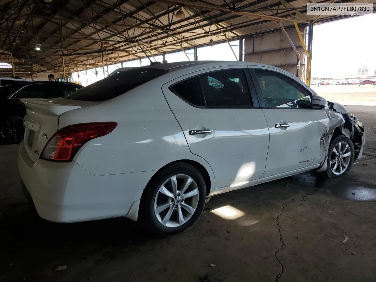 2015 Nissan Versa S VIN: 3N1CN7AP7FL807830 Lot: 72635914