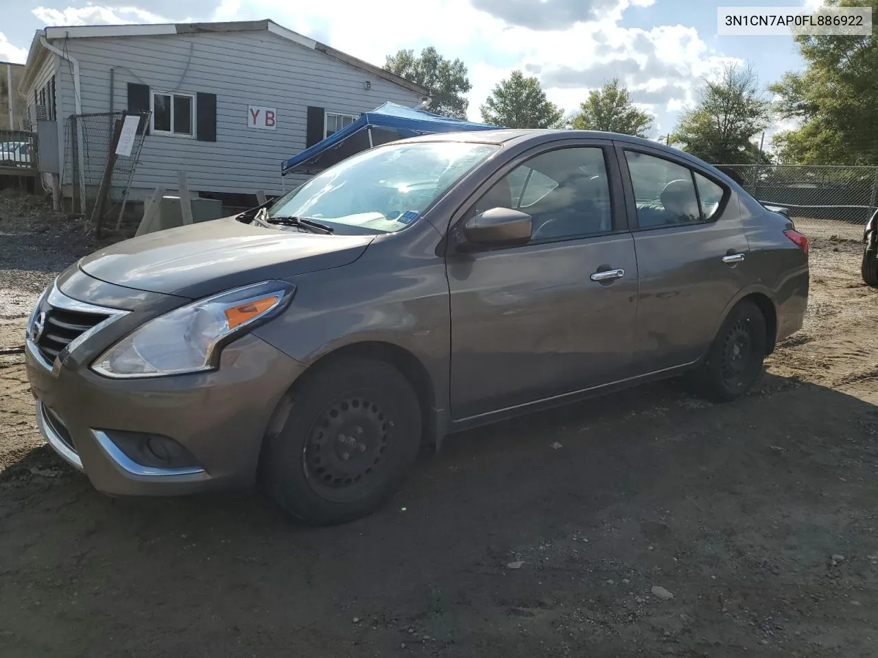 2015 Nissan Versa S VIN: 3N1CN7AP0FL886922 Lot: 74242384