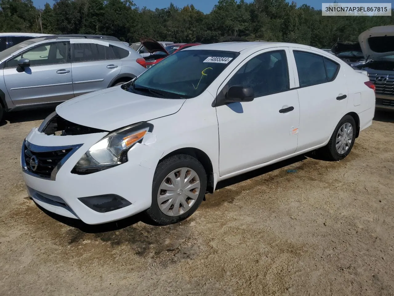 2015 Nissan Versa S VIN: 3N1CN7AP3FL867815 Lot: 74885544