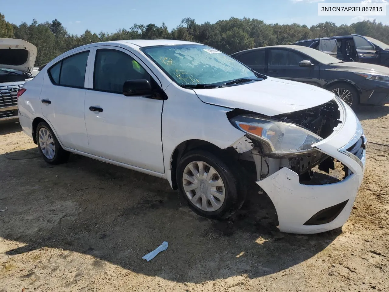 2015 Nissan Versa S VIN: 3N1CN7AP3FL867815 Lot: 74885544