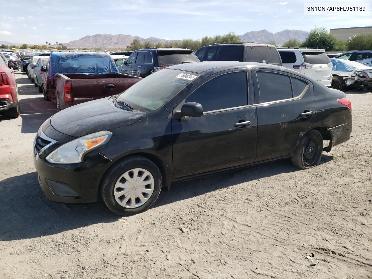 2015 Nissan Versa S VIN: 3N1CN7AP8FL951189 Lot: 75008244