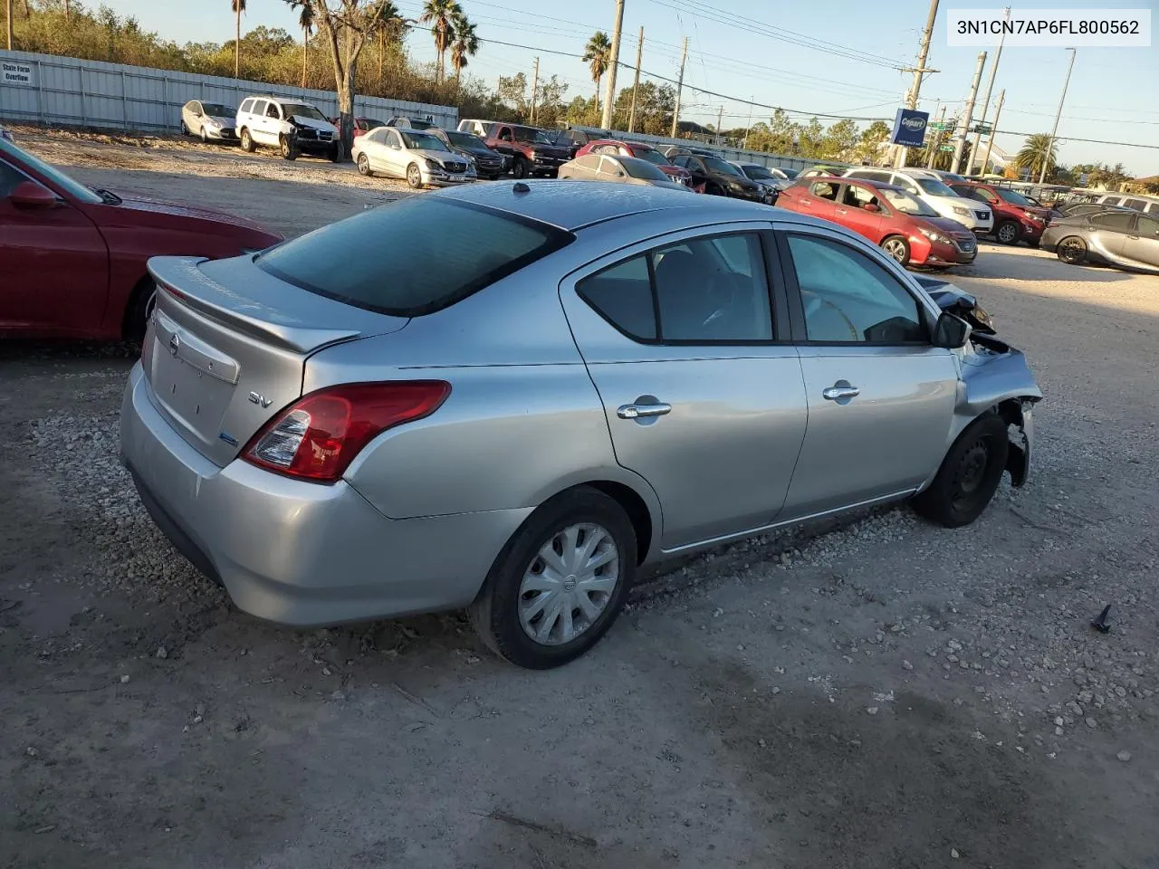 2015 Nissan Versa S VIN: 3N1CN7AP6FL800562 Lot: 75314984