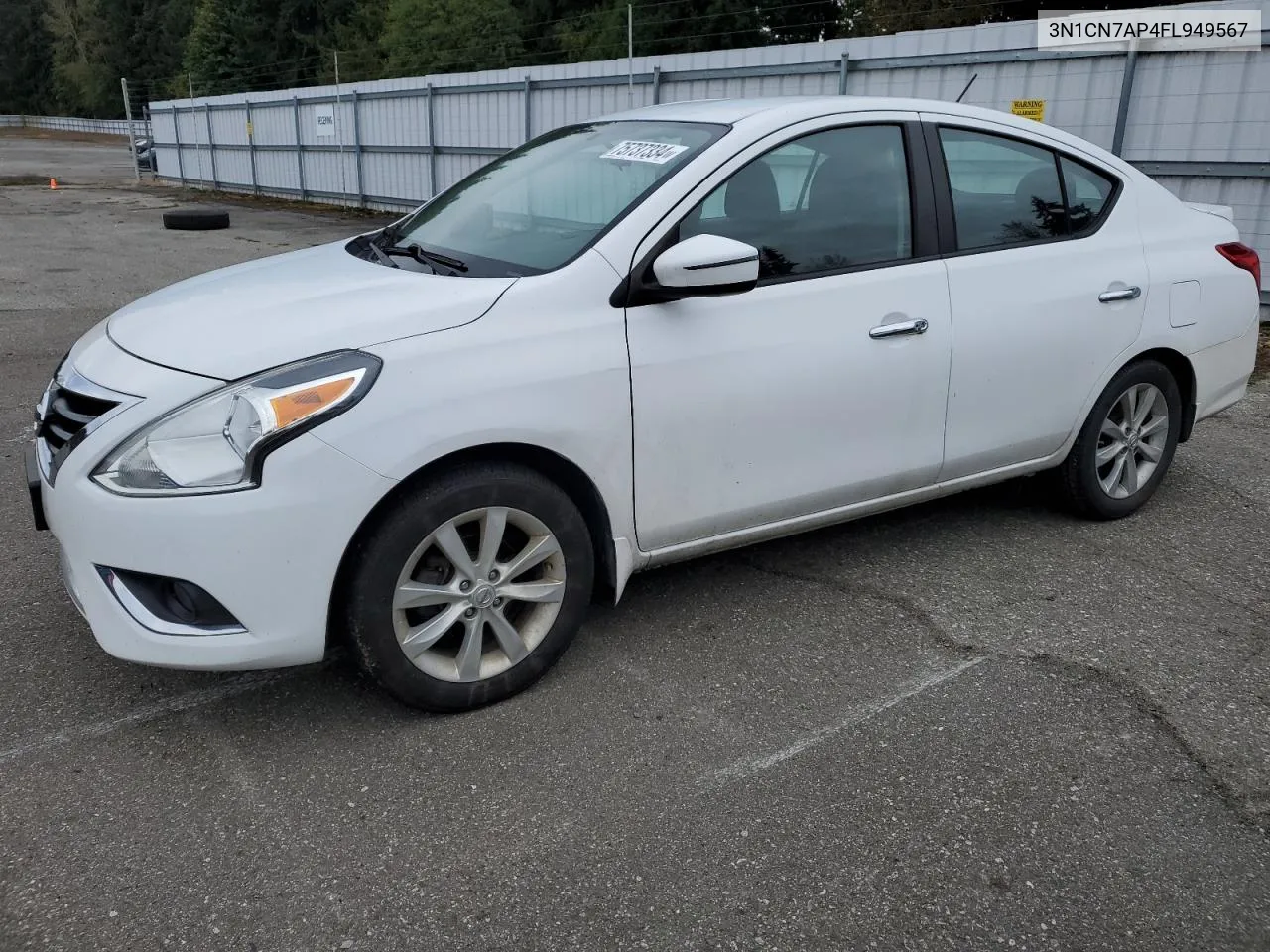 2015 Nissan Versa S VIN: 3N1CN7AP4FL949567 Lot: 75737334