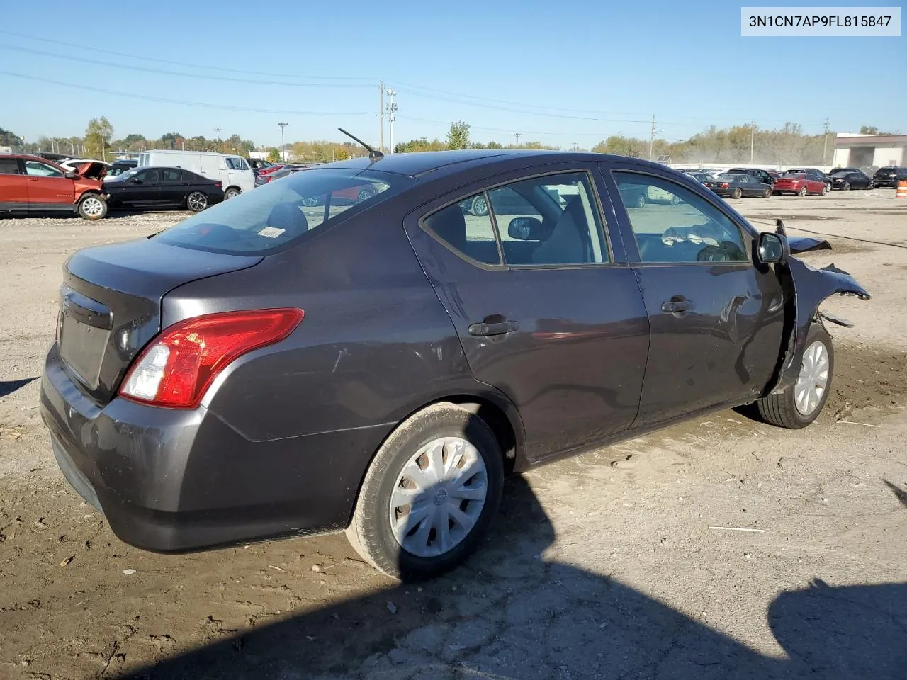 2015 Nissan Versa S VIN: 3N1CN7AP9FL815847 Lot: 76428914