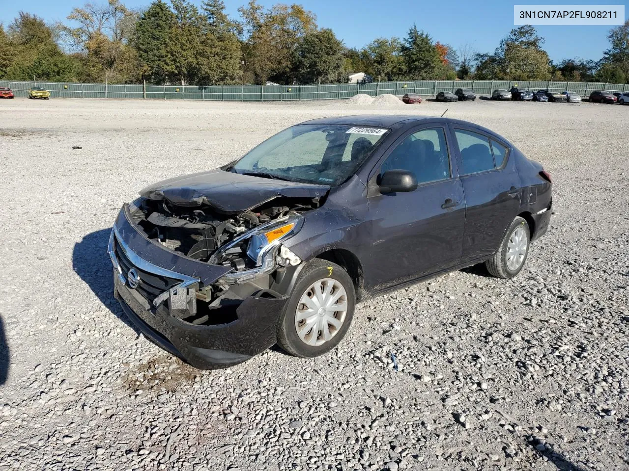 2015 Nissan Versa S VIN: 3N1CN7AP2FL908211 Lot: 77229564