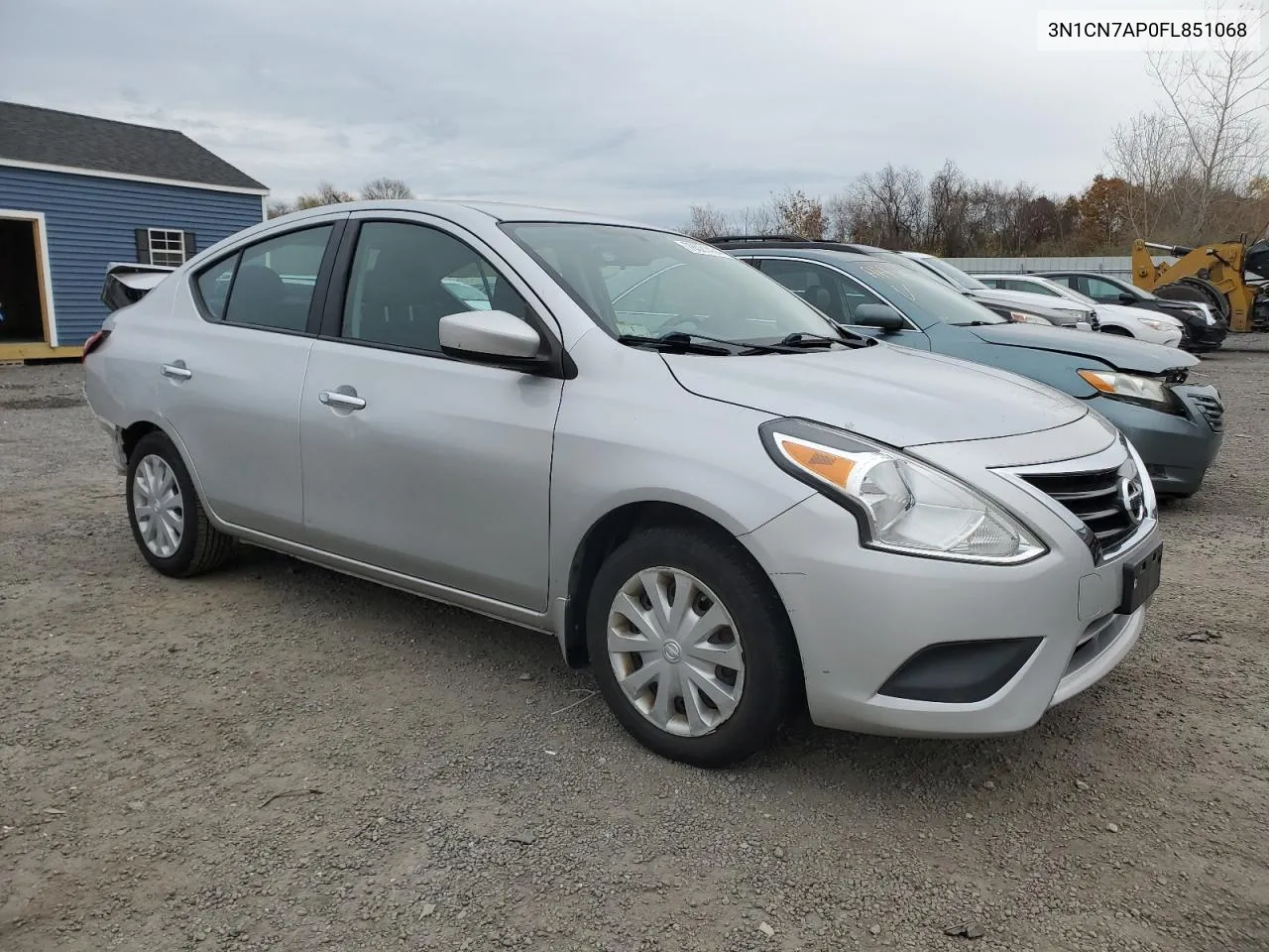 2015 Nissan Versa S VIN: 3N1CN7AP0FL851068 Lot: 78521424