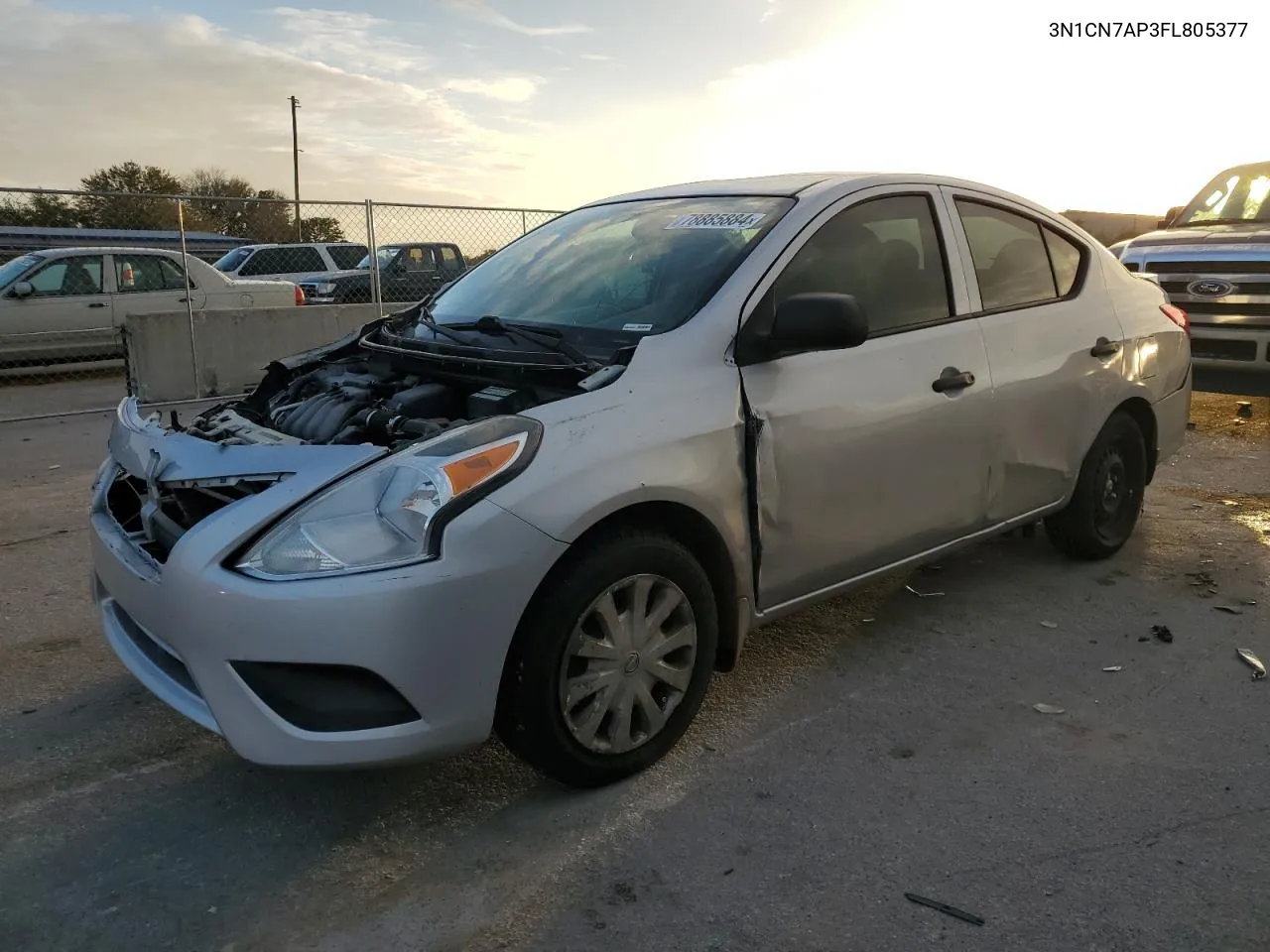 2015 Nissan Versa S VIN: 3N1CN7AP3FL805377 Lot: 78885884