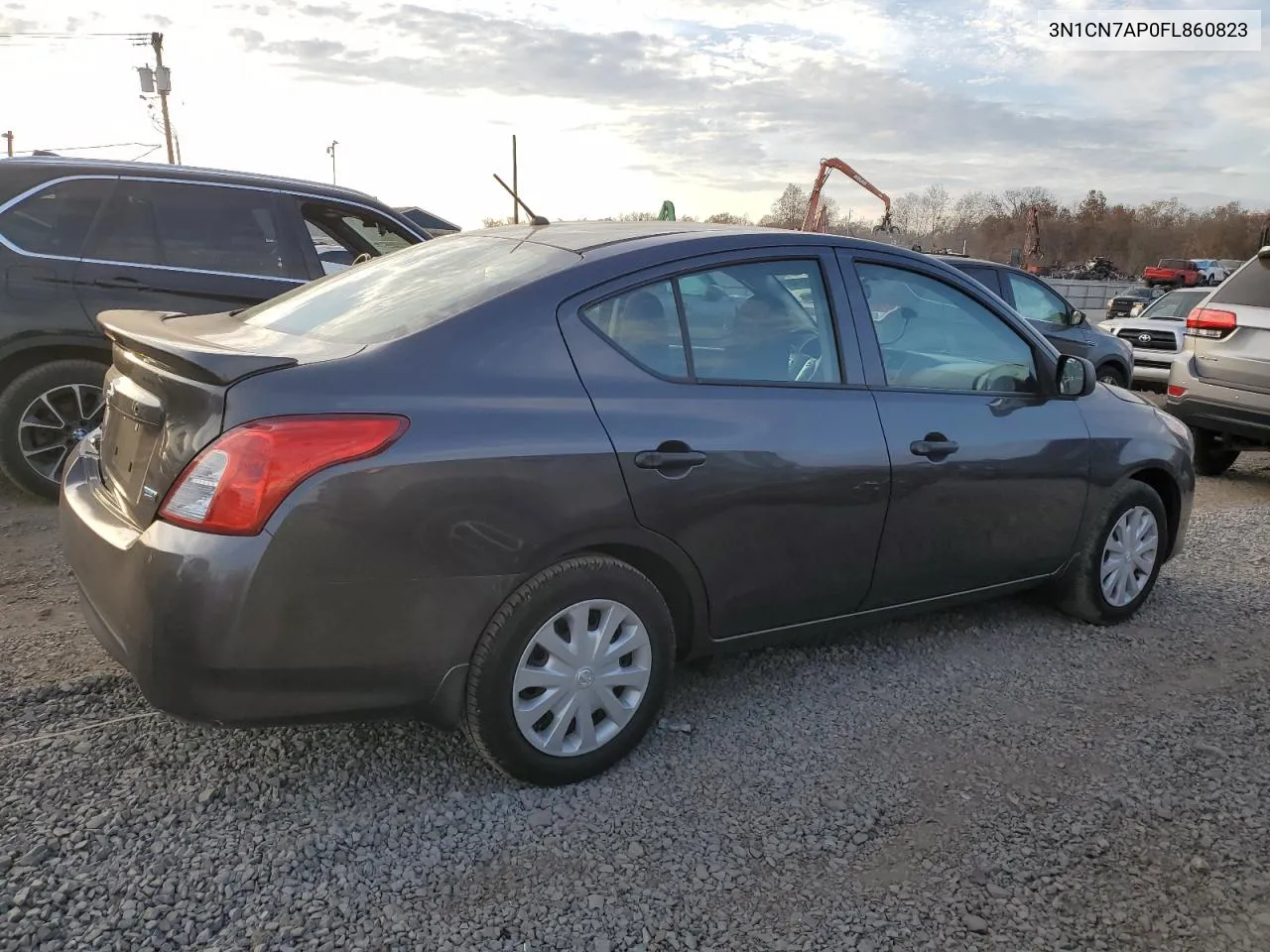 2015 Nissan Versa S VIN: 3N1CN7AP0FL860823 Lot: 79158514