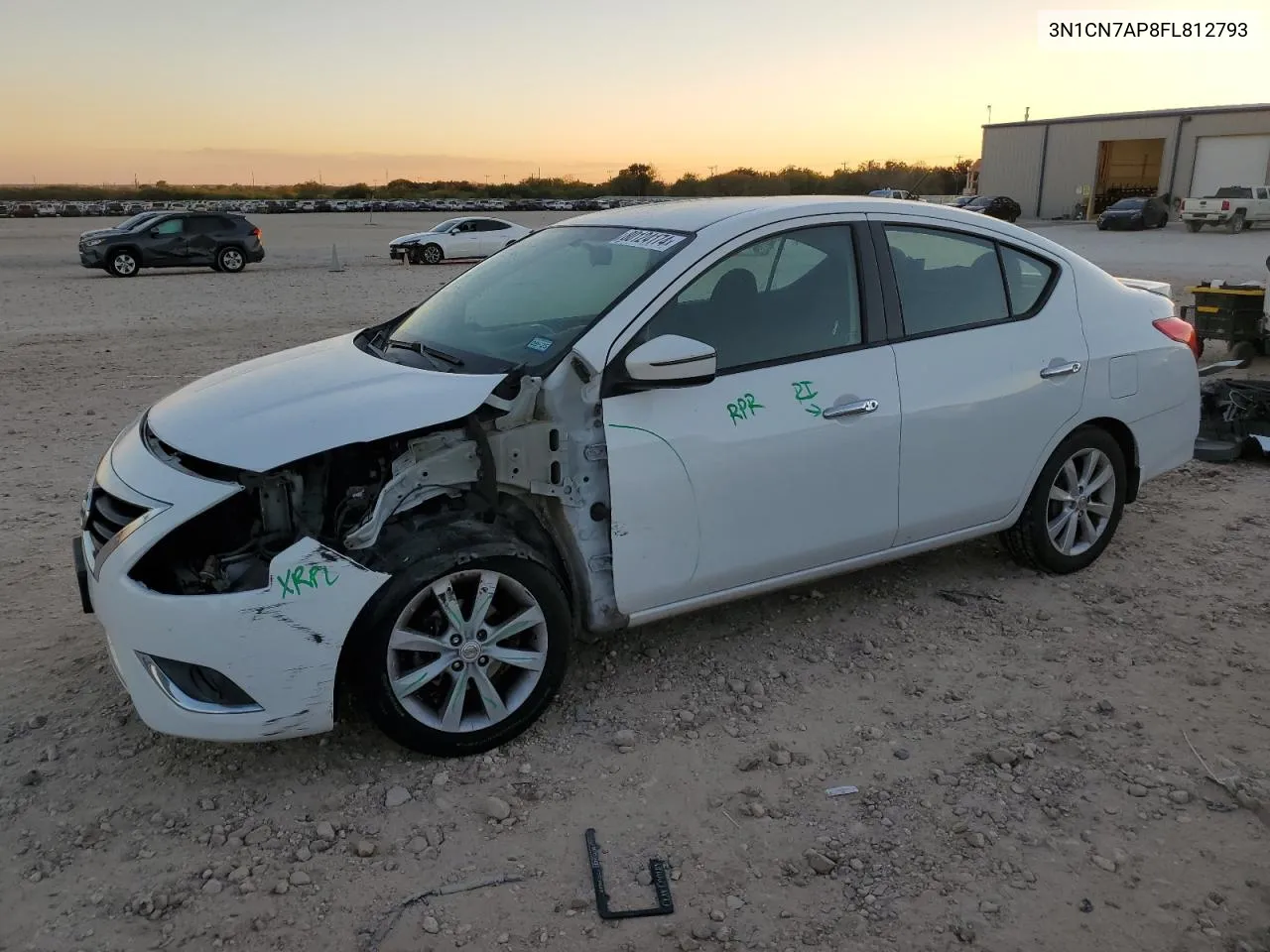 2015 Nissan Versa S VIN: 3N1CN7AP8FL812793 Lot: 80124174