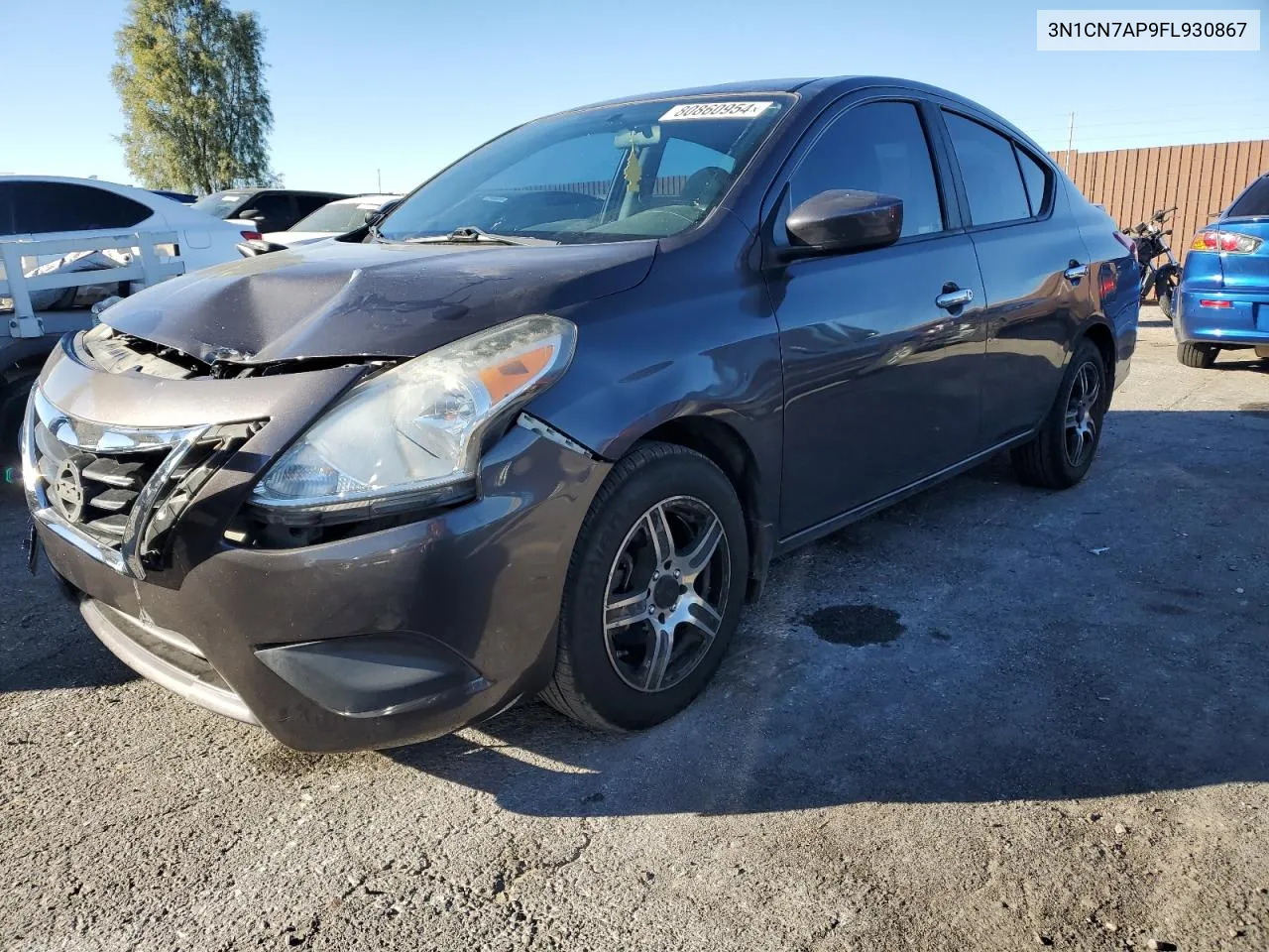 2015 Nissan Versa S VIN: 3N1CN7AP9FL930867 Lot: 80860954