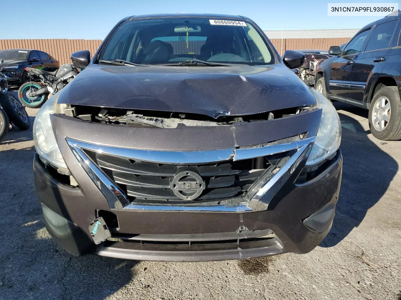 2015 Nissan Versa S VIN: 3N1CN7AP9FL930867 Lot: 80860954