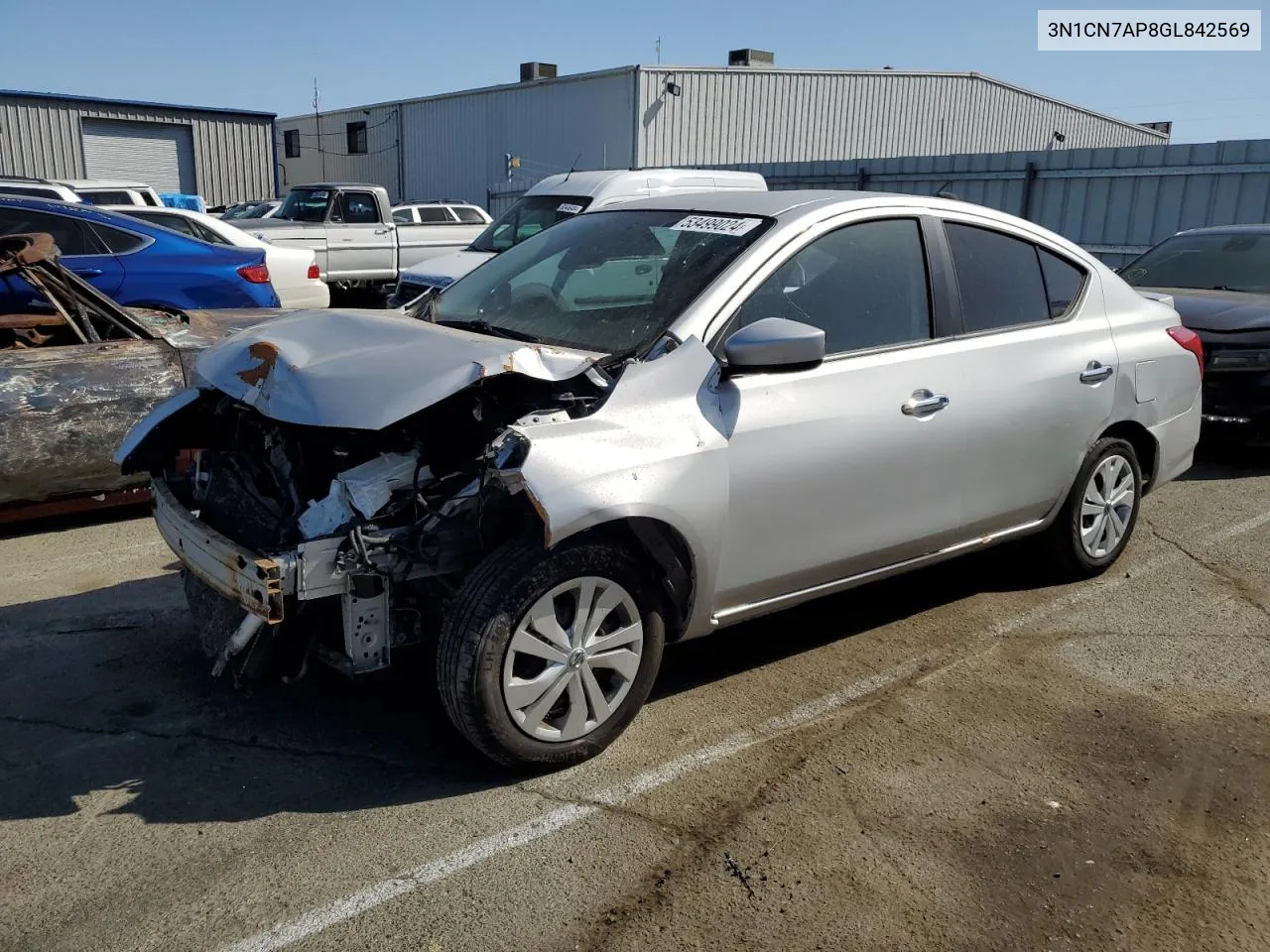 3N1CN7AP8GL842569 2016 Nissan Versa S