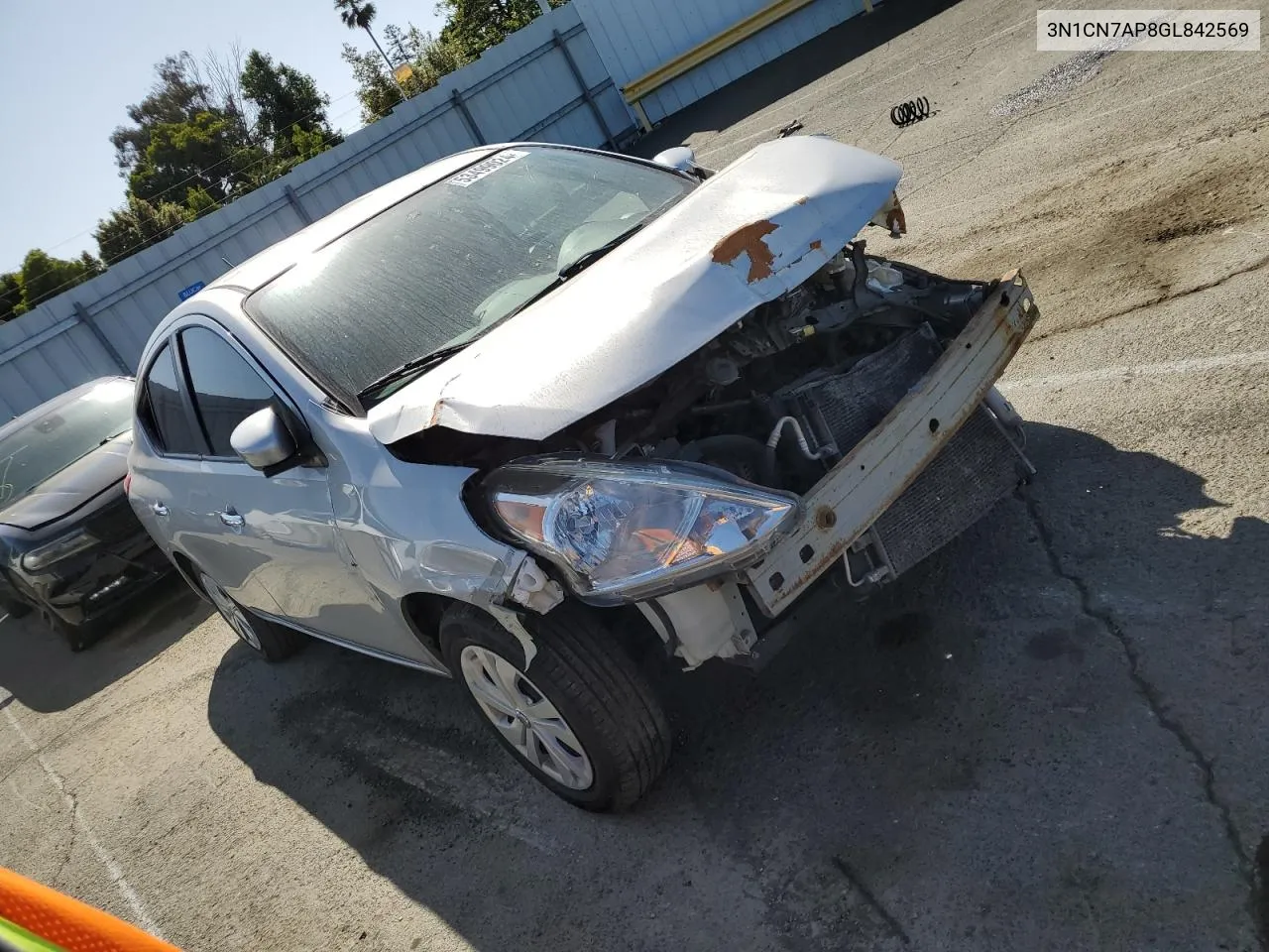 2016 Nissan Versa S VIN: 3N1CN7AP8GL842569 Lot: 53499024