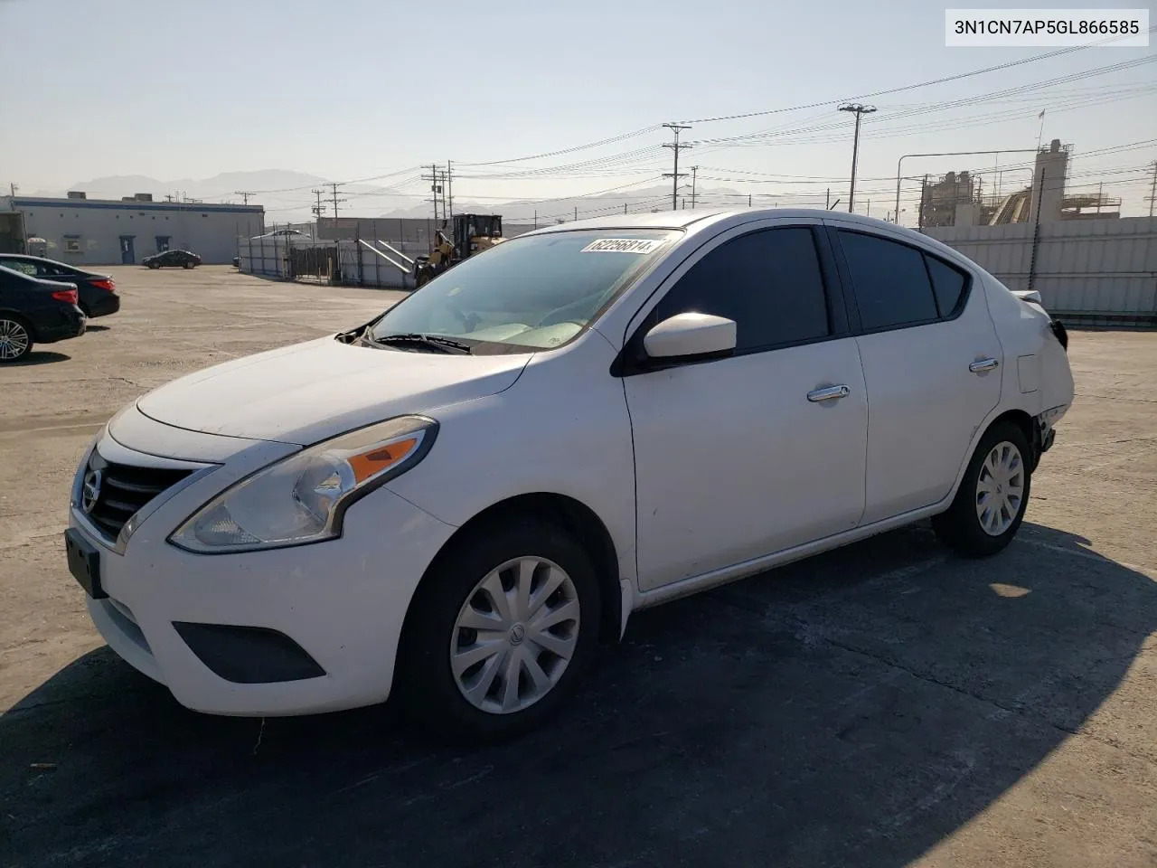 2016 Nissan Versa S VIN: 3N1CN7AP5GL866585 Lot: 62256814