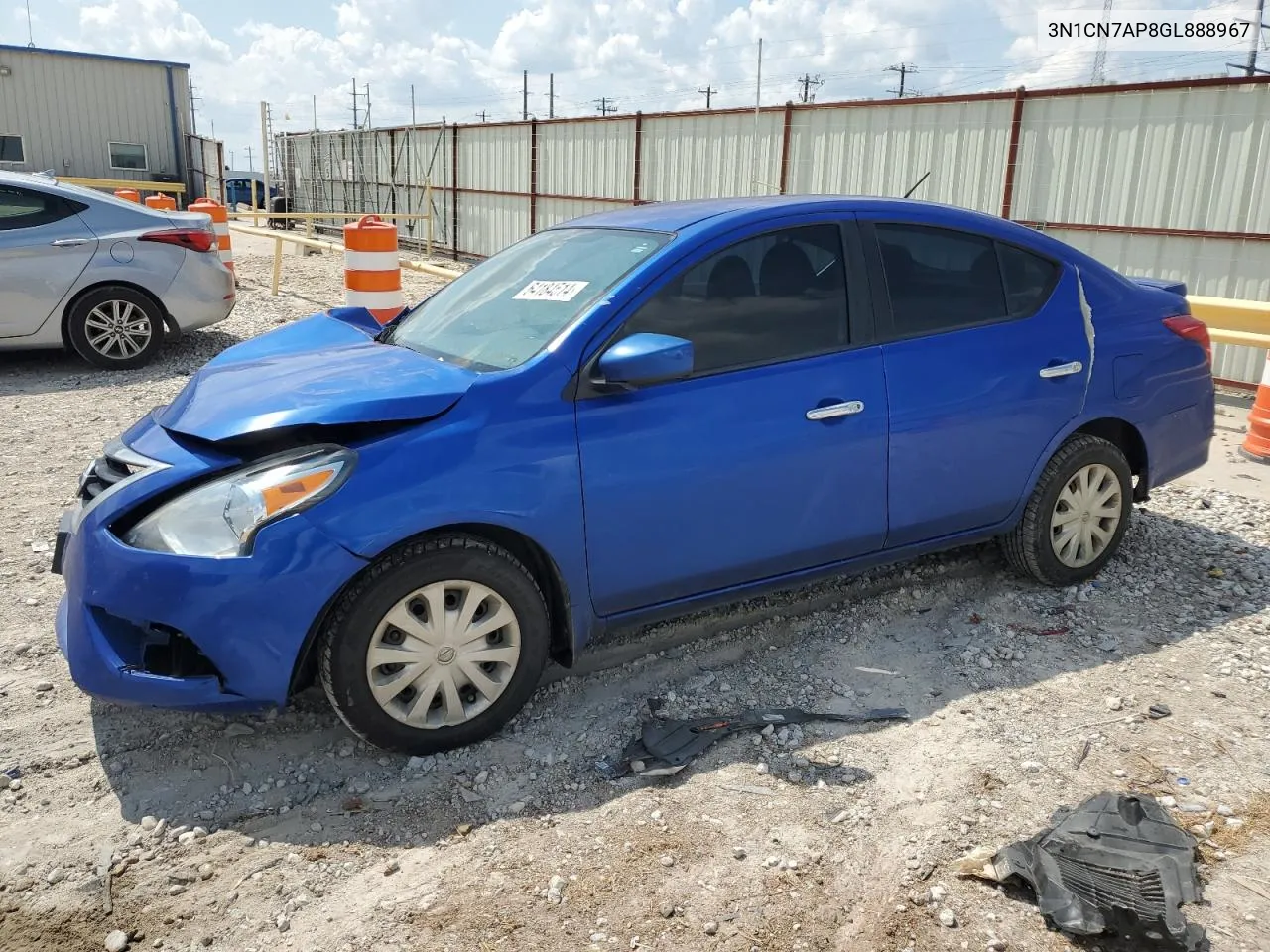 2016 Nissan Versa S VIN: 3N1CN7AP8GL888967 Lot: 64184514